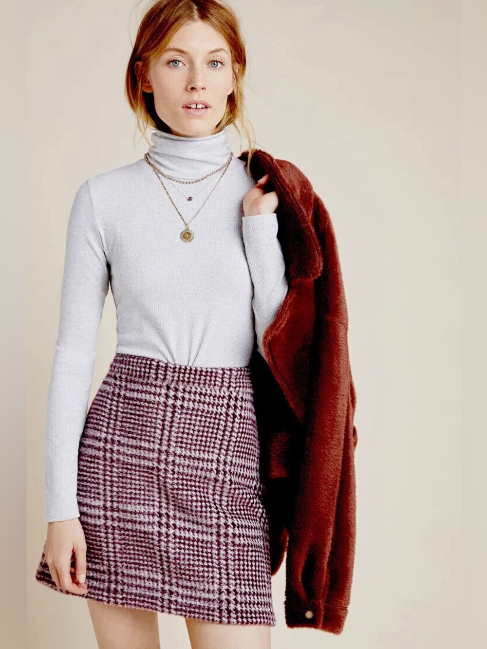 NWT Maeve Houndstooth Skirt